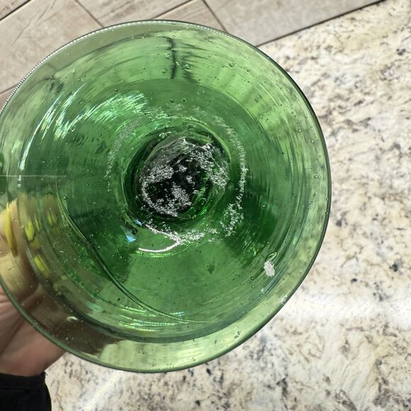 Vintage Saguaro Cactus Hand Blown Mexican Art Glass Margarita Glass 5pc Set - Picture 8 of 16